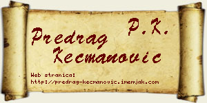 Predrag Kecmanović vizit kartica